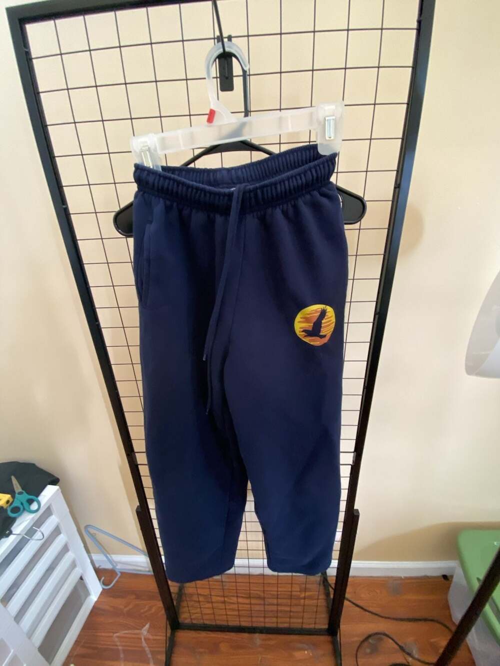 Pennant Sportswear Sweatpants Size S Navy Blue Sunset Eagle Logo